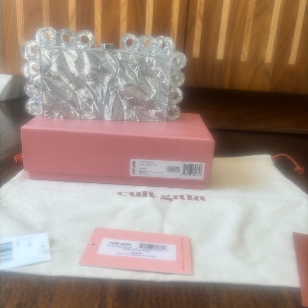 Cult Gaia Silver Clutch